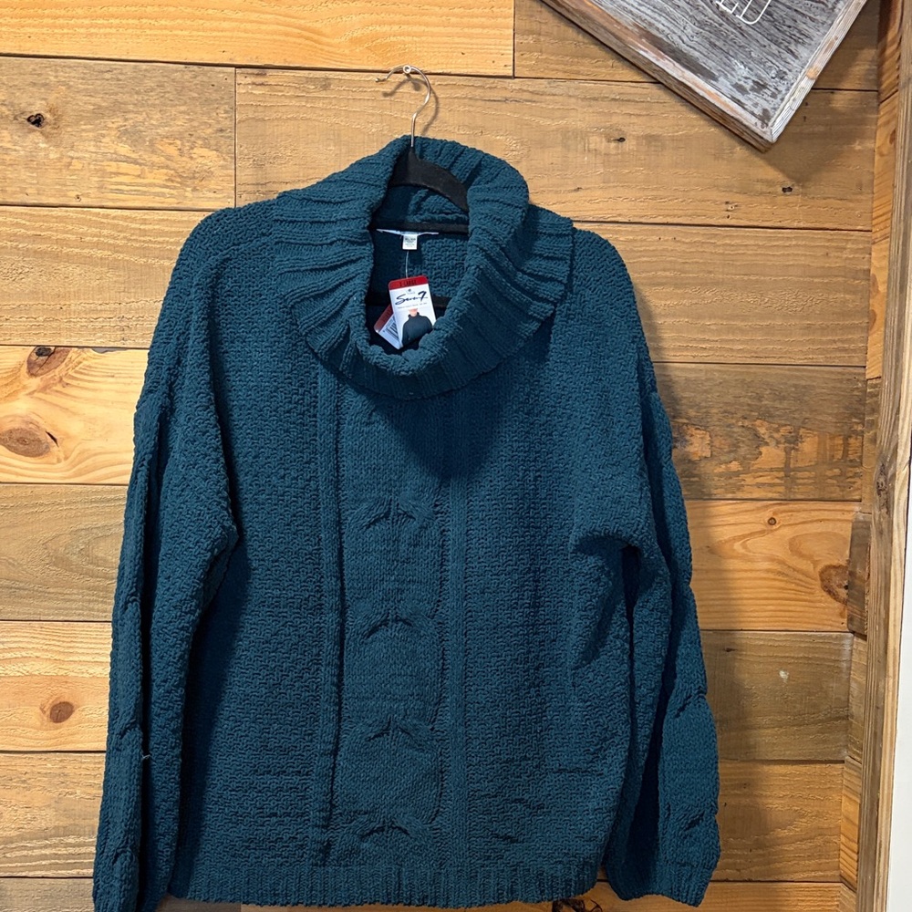 Seven7 Men's Deep Teal Turtleneck Sweater
